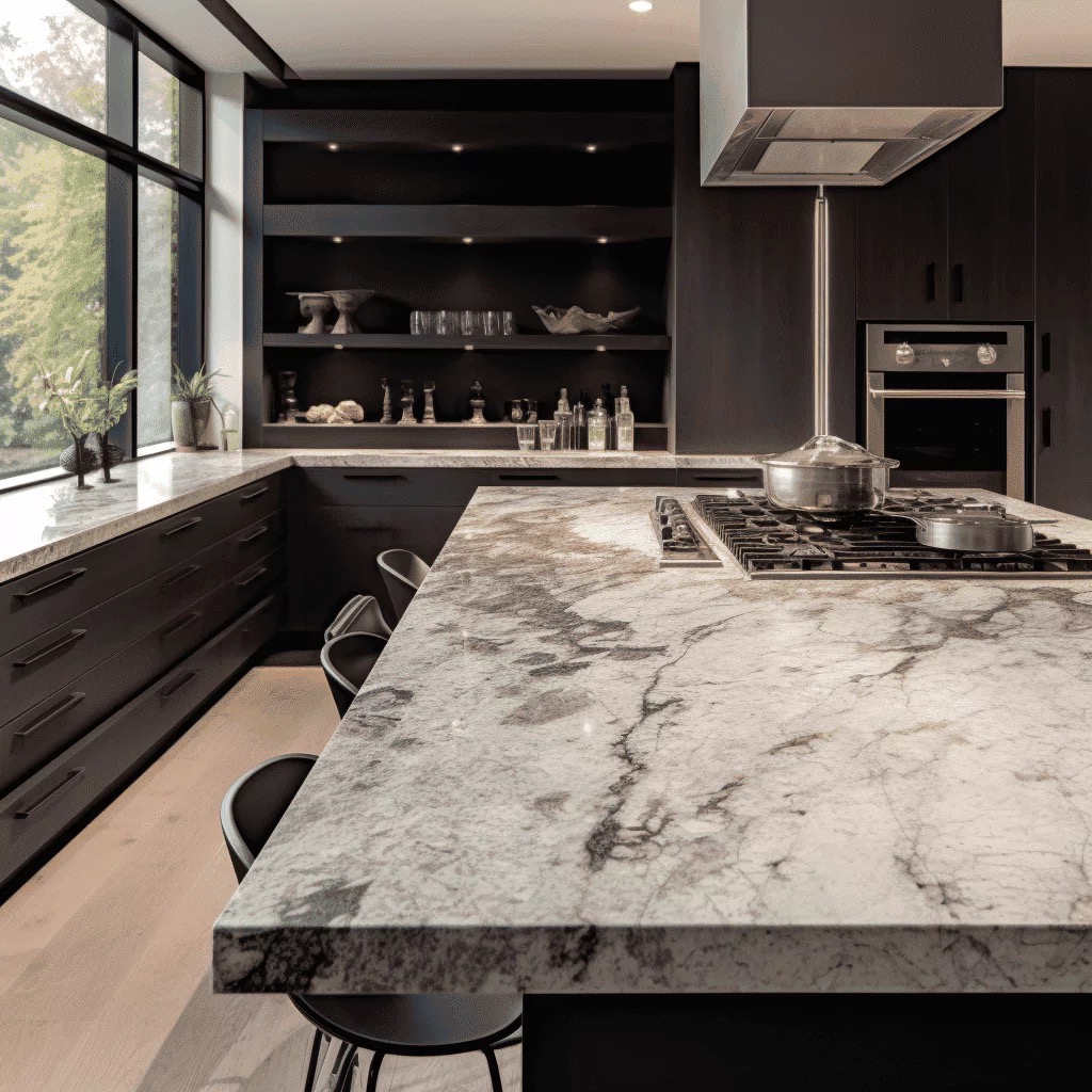 Plan de travail — granit blanc sur mesure